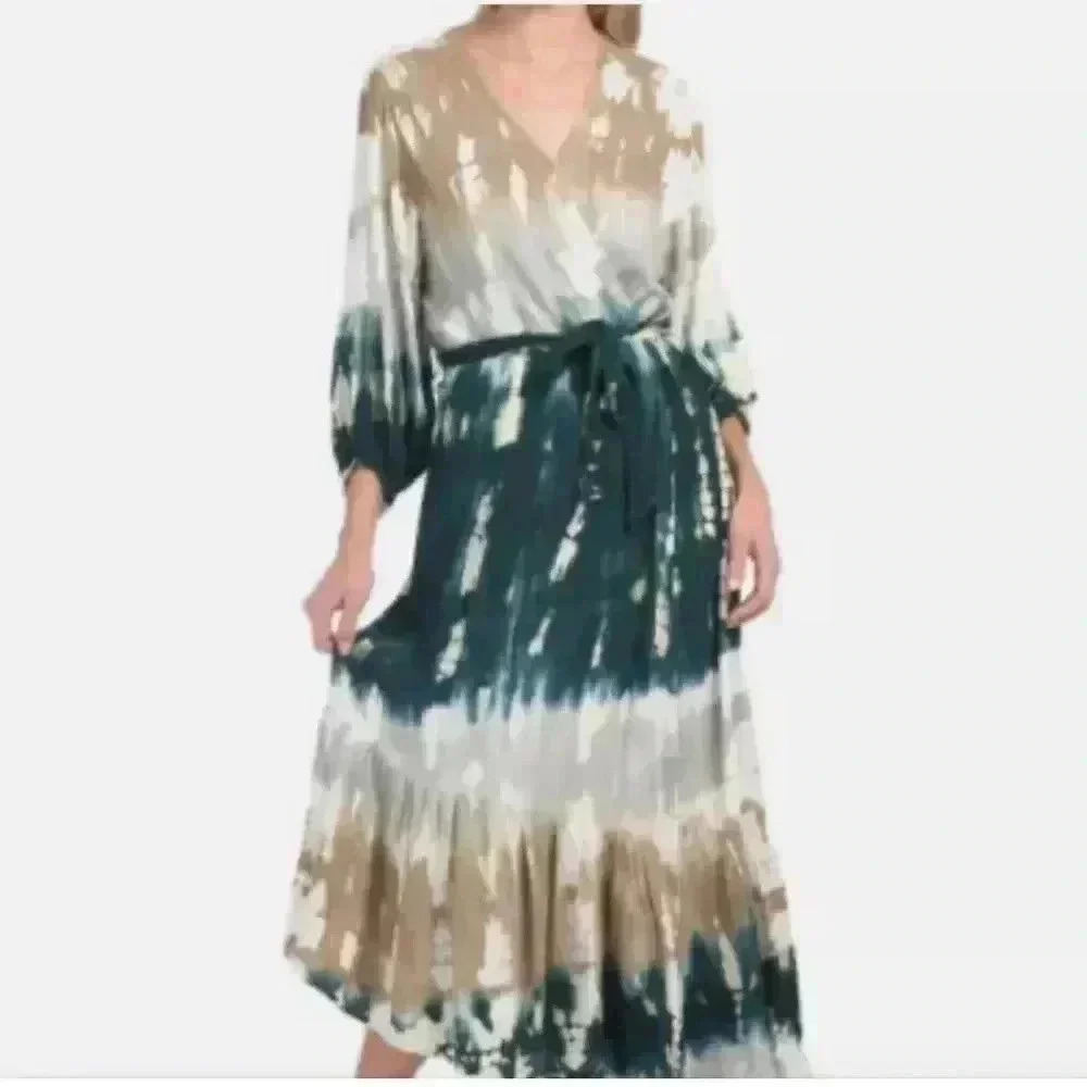 Young Fabulous & Broke Jillian Tie Dye Faux Wrap Dress Size Medium